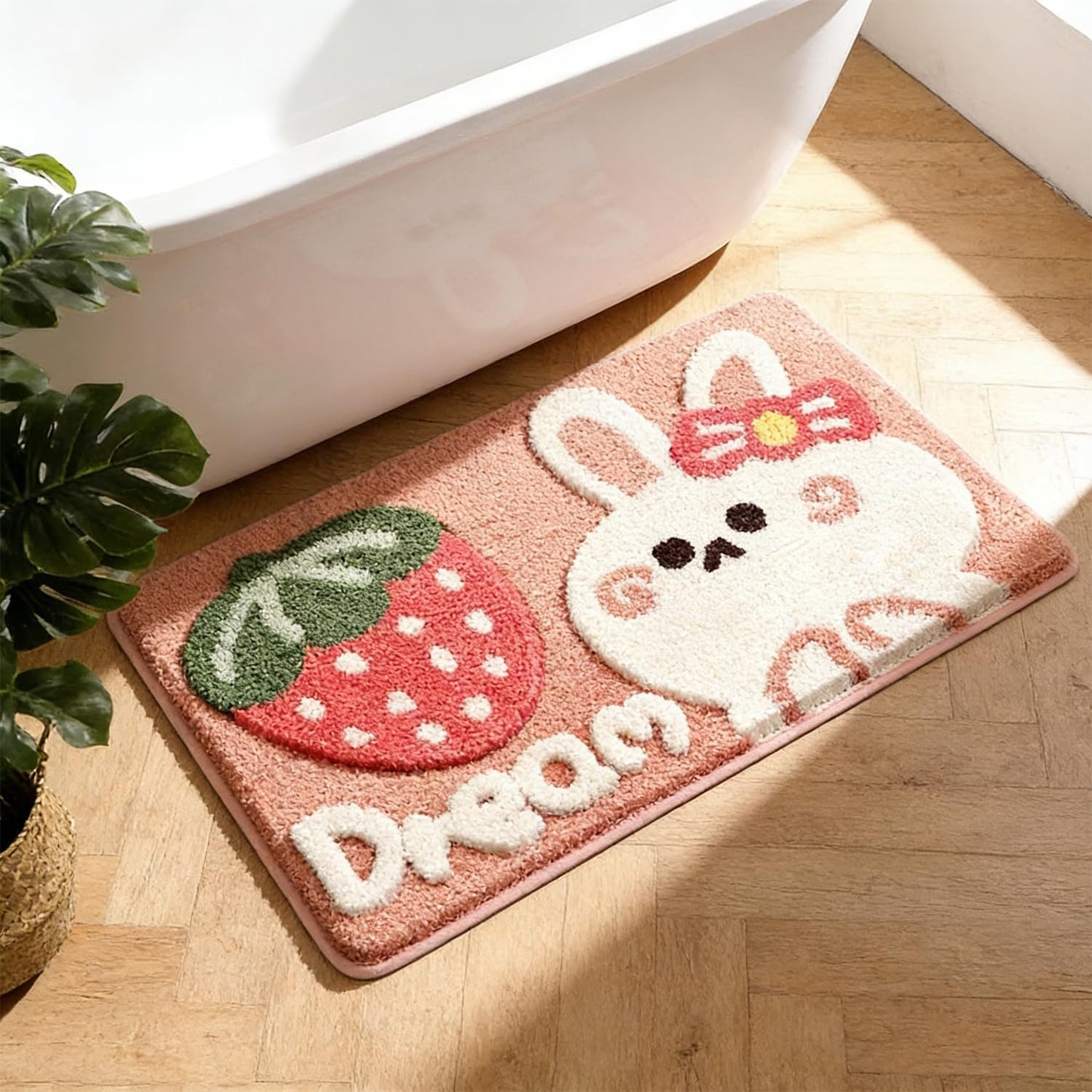 Alfombras baño rosas 31.5x19.7pulg antideslizantes lavables
