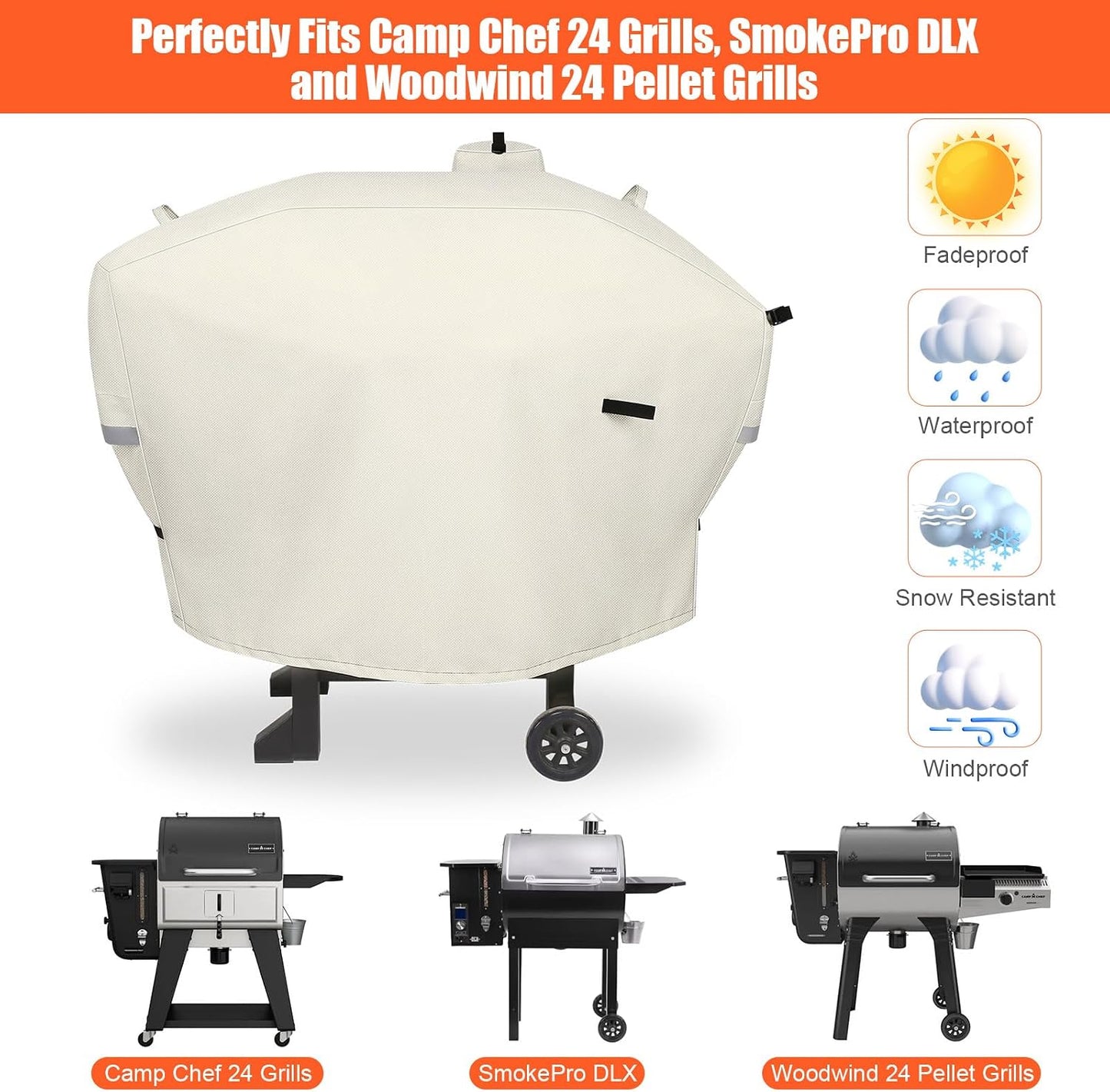 Cubierta parrilla pellets Camp Chef 24 y modelos DLX 24
