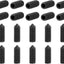 40 Pzas Tornillos Hex M3x8mm Acero Carbono Negro