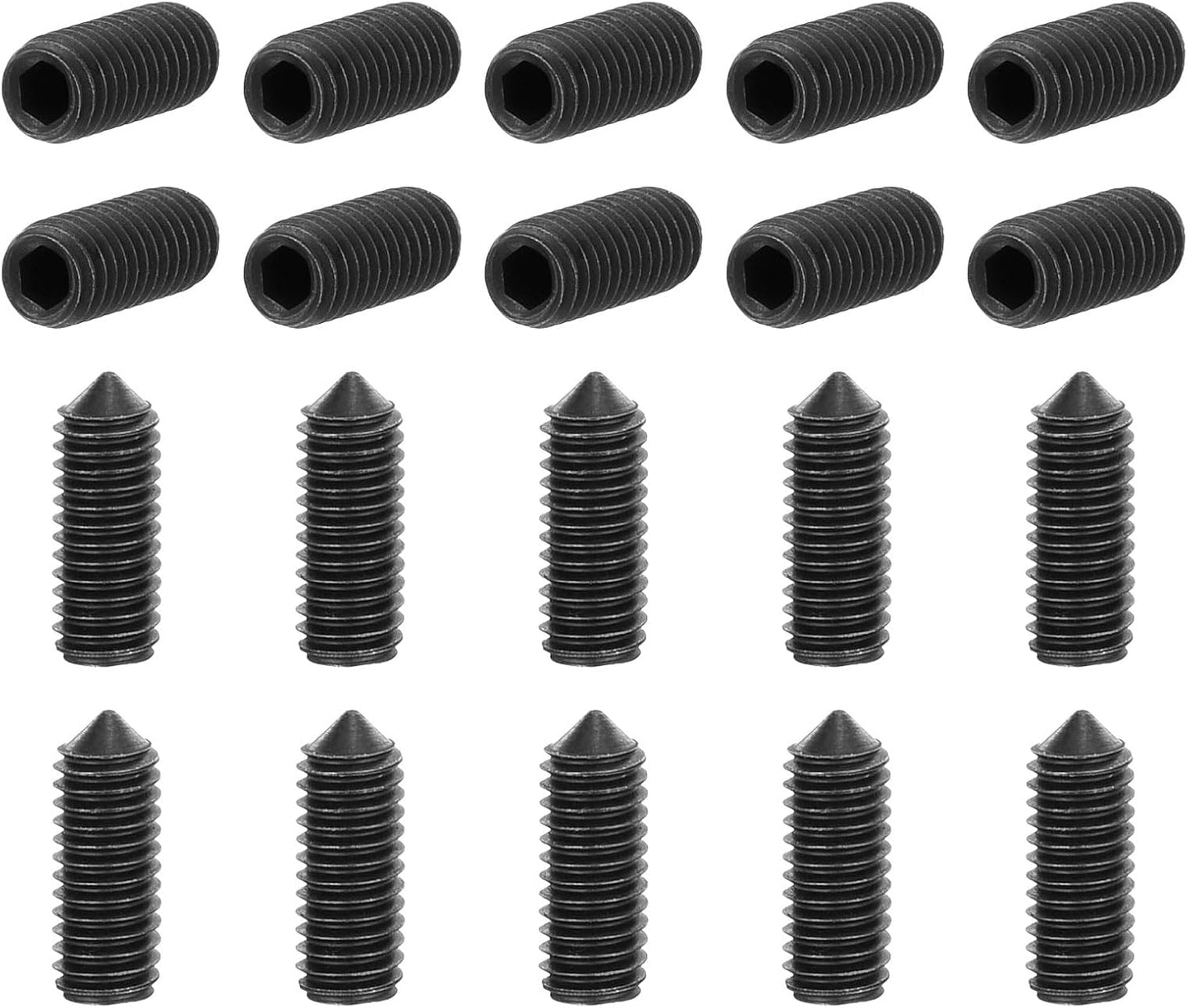 40 Pzas Tornillos Hex M3x8mm Acero Carbono Negro