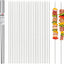 100 Pinchos Acero Inox 13pulg Con Tubo Almacenamiento Reutilizable