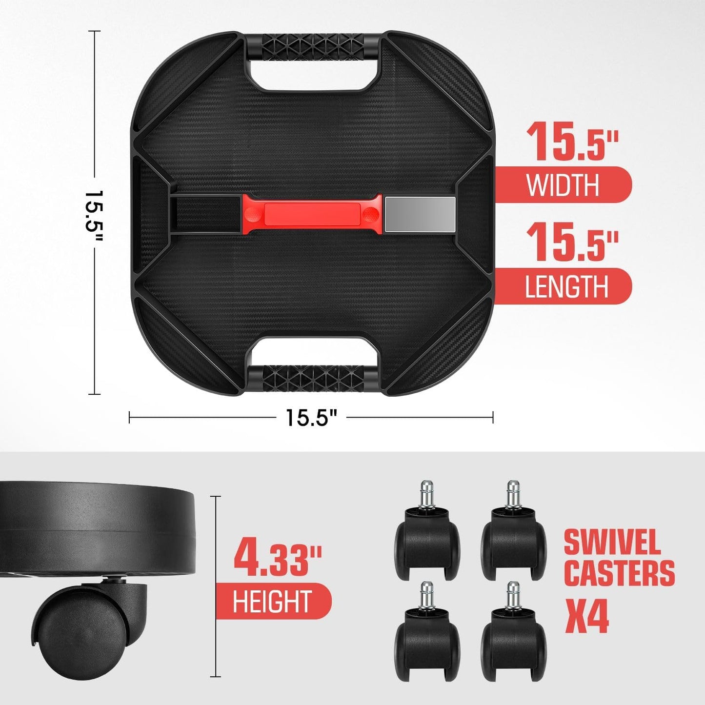 Bandeja herramientas móvil 4 ruedas 30lb