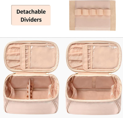 Bolsa organizadora maquillaje mujer con divisor y asa