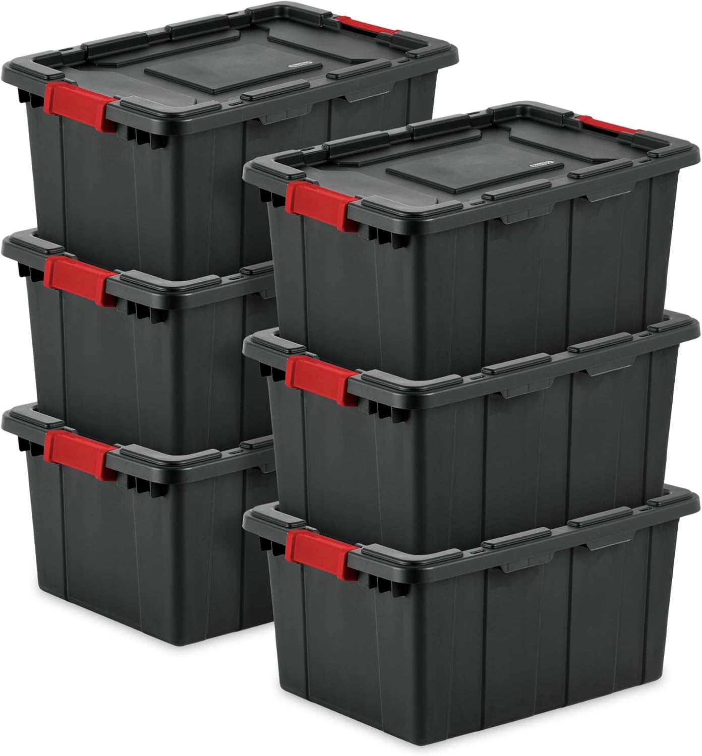 6 Pzas Contenedores Plástico 15gal Negro Resistentes