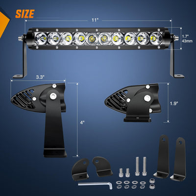 Barra Luz LED 11" 50W 5000LM Antiniebla Camioneta