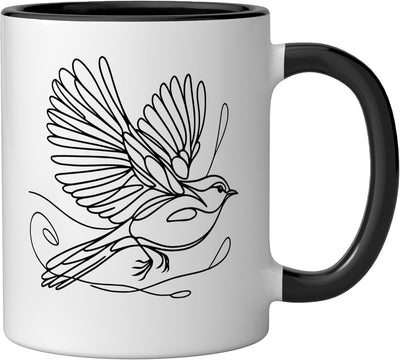 Taza cerámica Northern Parula para observador de aves en negro y blanco