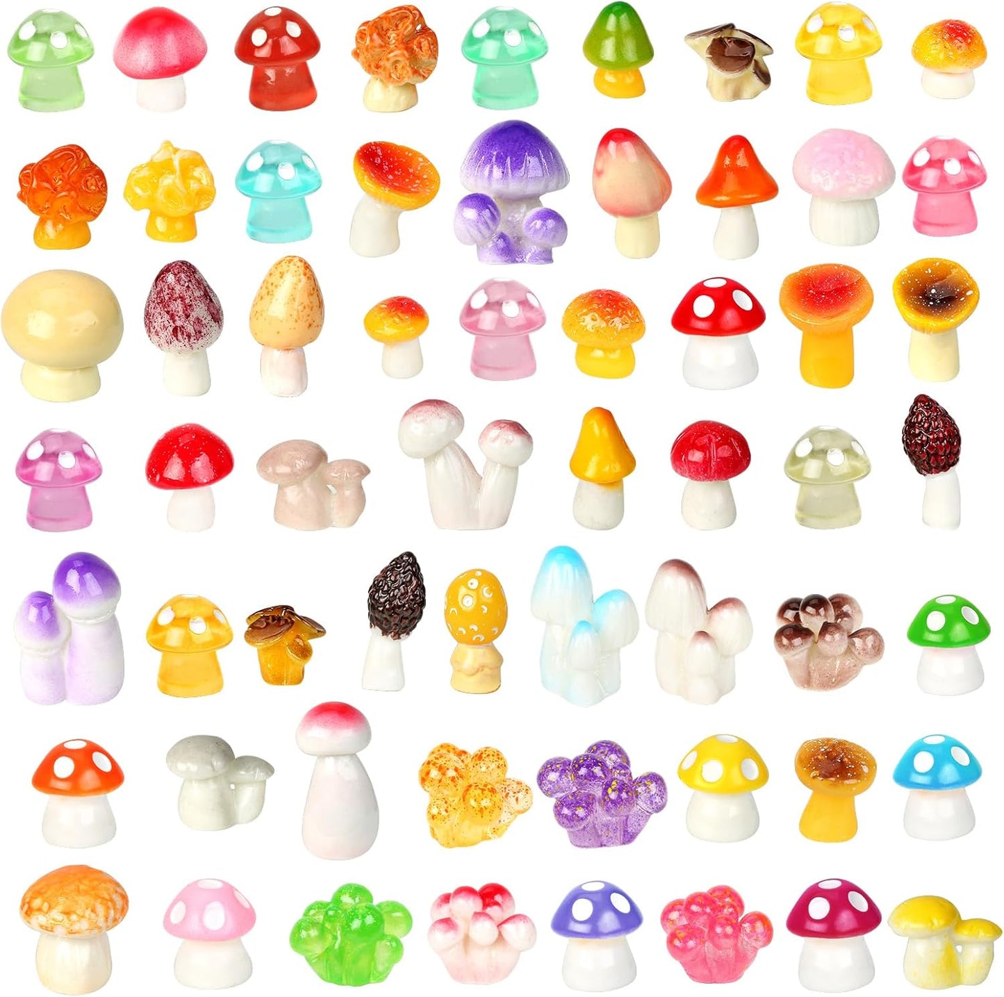 100 Pzas Hongos Resina Miniatura para Jardín de Hadas
