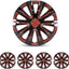 Tapacubos universales R16 16" ABS 4 Pzas laca negra y roja