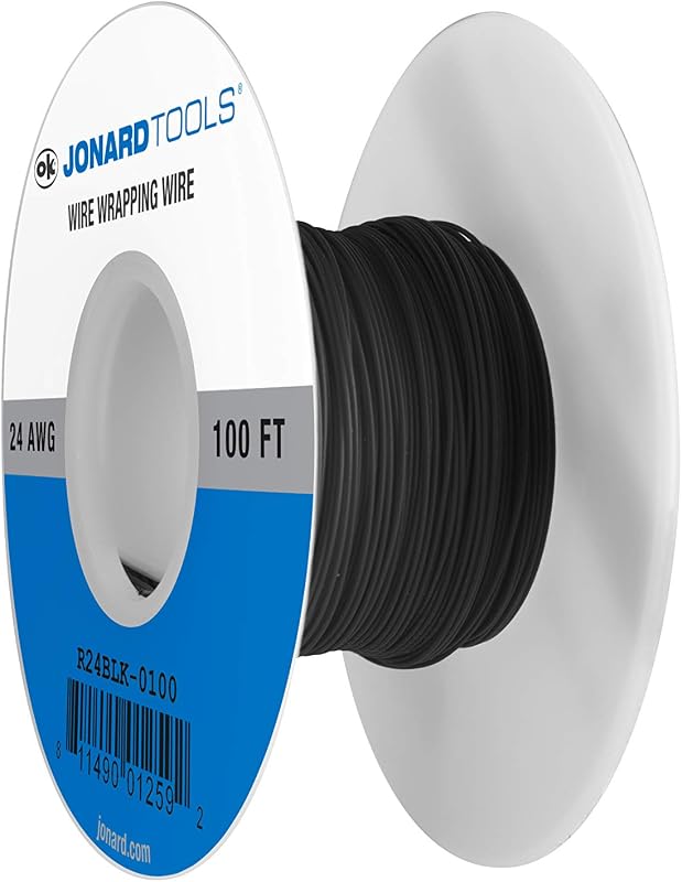 Rollo alambre cobre Kynar negro 24 AWG 100 ft