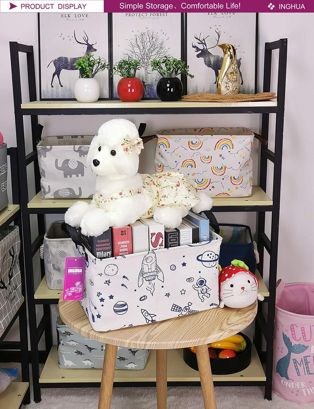 Cesta tela organizador rectangular para juguetes hogar oficina