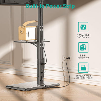Soporte TV suelo estante AV 32-75pulg 110lb madera