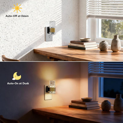 Luz nocturna enchufable pared 2 pzas sensor atardecer 3000K