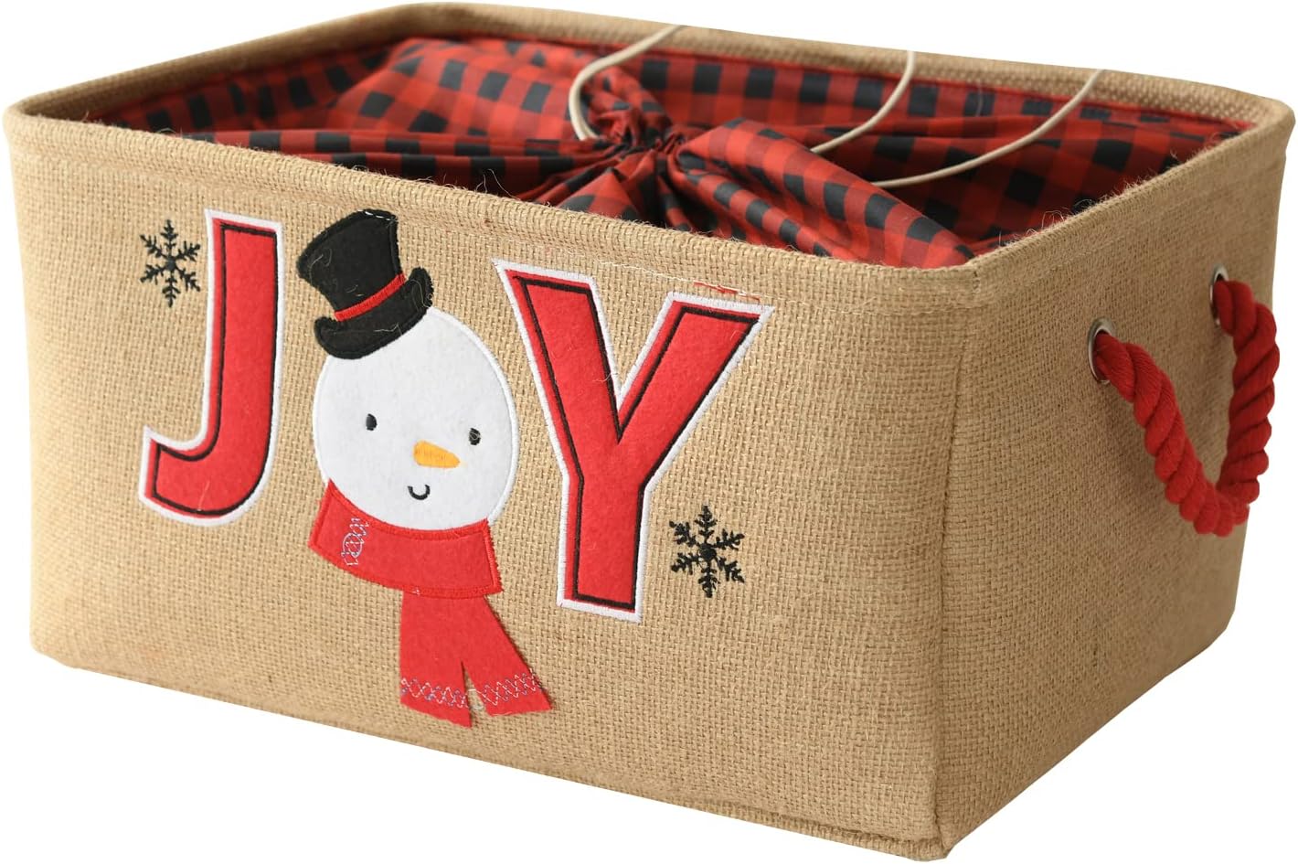 Cesta regalo vacía grande navidad con asas plegable
