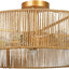 Lámpara techo ratán 24pulg dorada 5 luces bohemia latón