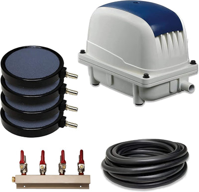 Kit aireación diafragma 5.30 CFM tubo 80pulg 4 discos 8pulg colector 4 vías
