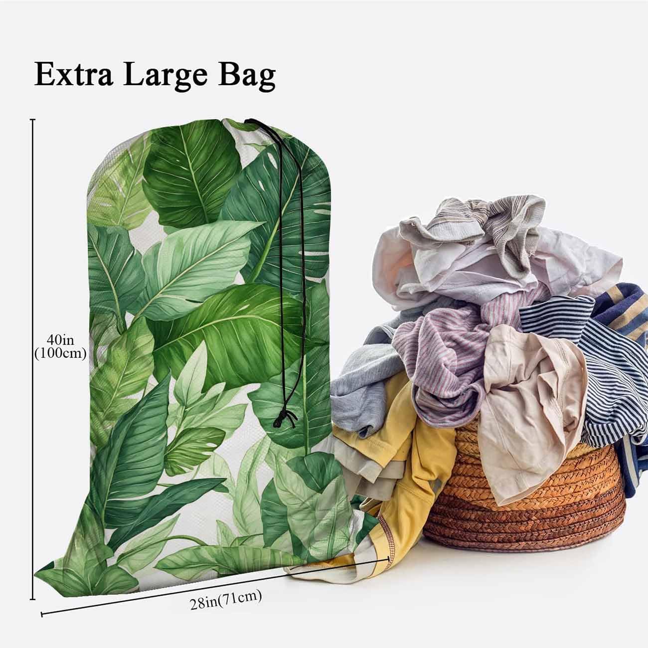 Bolsas lavandería gran capacidad con cordón hojas tropicales