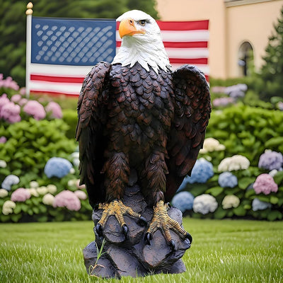 Estatua águila calva resina 24.4pulg exterior jardín