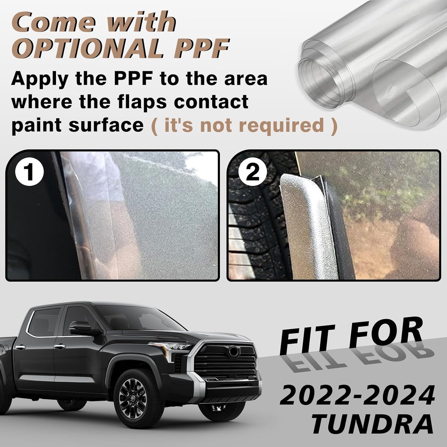 Set 4 aletas barro Toyota Tundra 22-26 proteccion