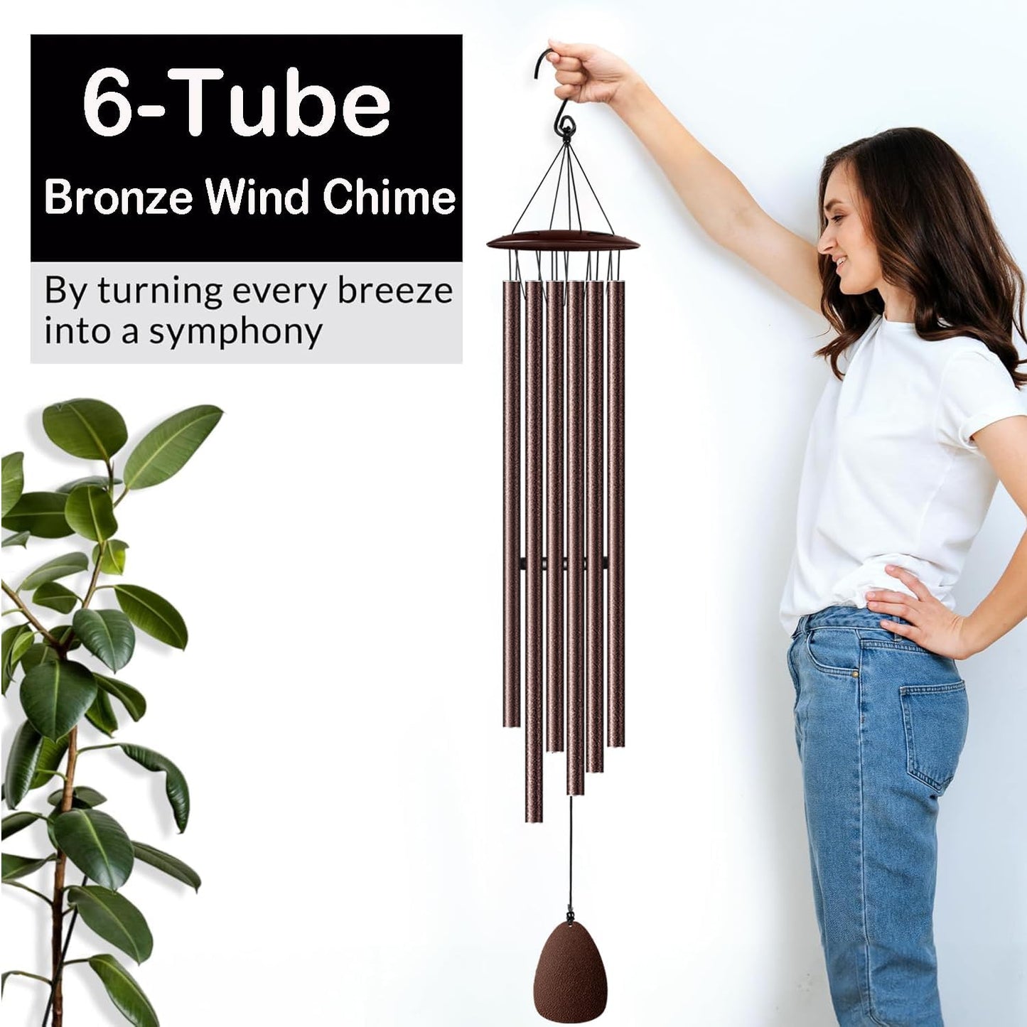 Campanillas viento bronceadas 46" regalo mujer Navidad