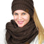 Set gorro punto trenzado y bufanda infinity