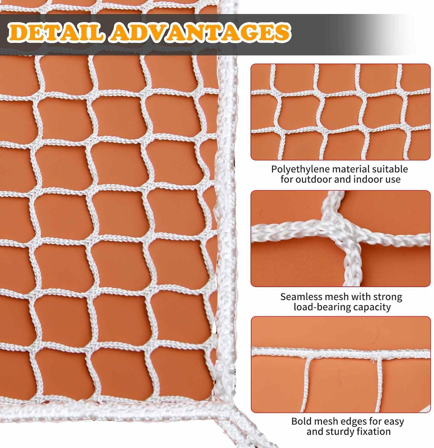 Red de balcón seguridad mascotas niños 3.3x19.8ft blanco