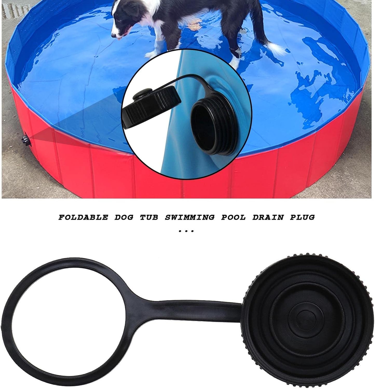 Tapón drenaje piscina mascotas plegable interiores