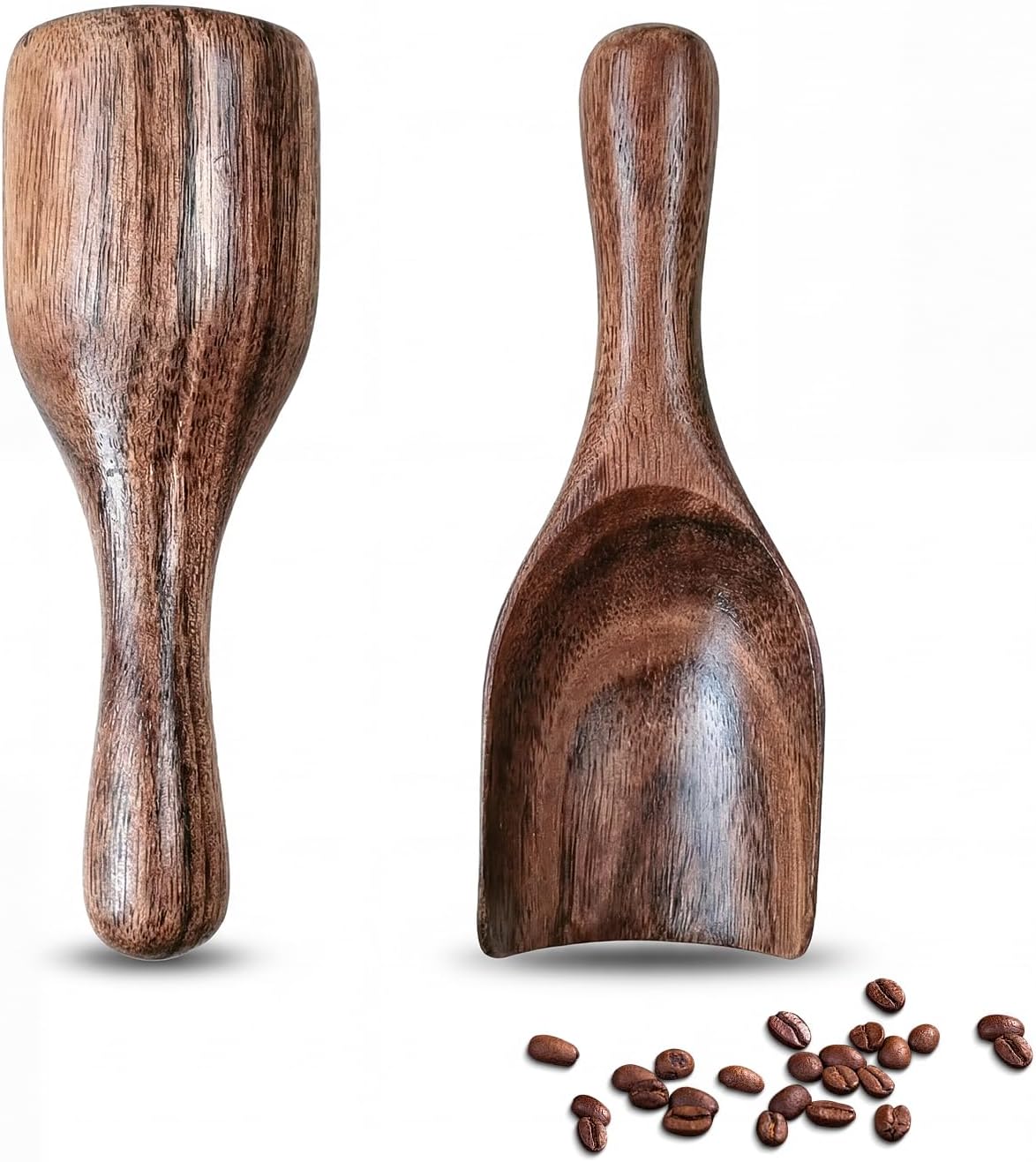 2 Cucharas Madera Mango Corto para Café Té Azúcar