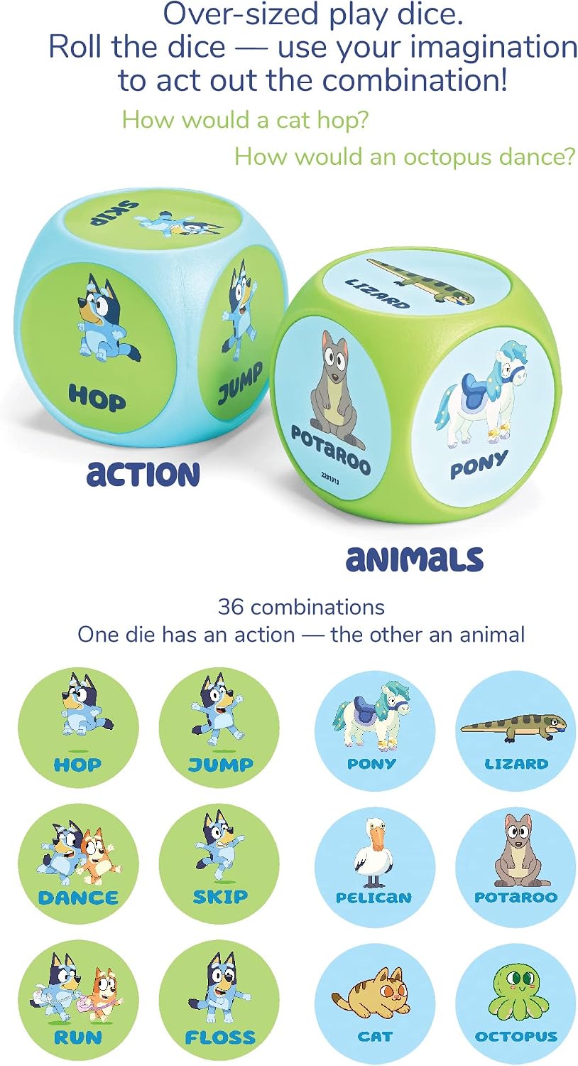 Set dados Bluey Wackadoo para niños y adultos
