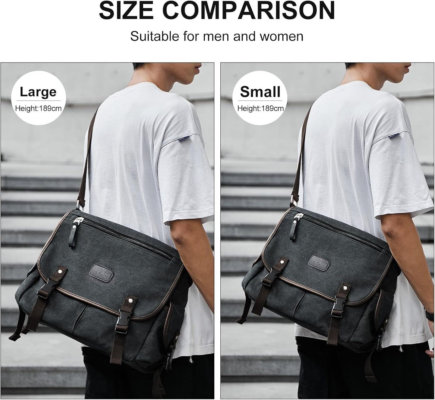 Bolso mensajero hombre impermeable satchel