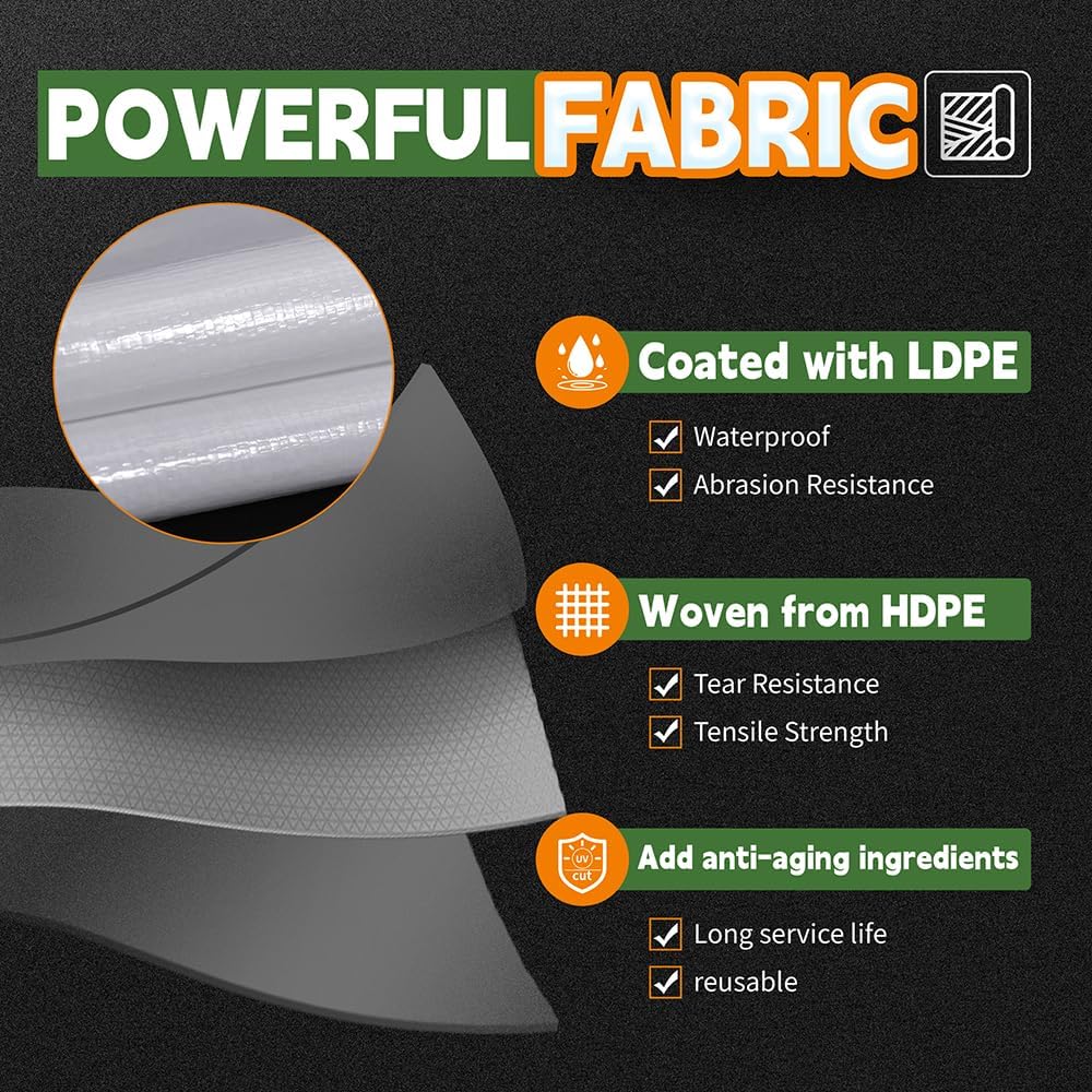 Lona polietileno 12mm resistente UV impermeable con ojales