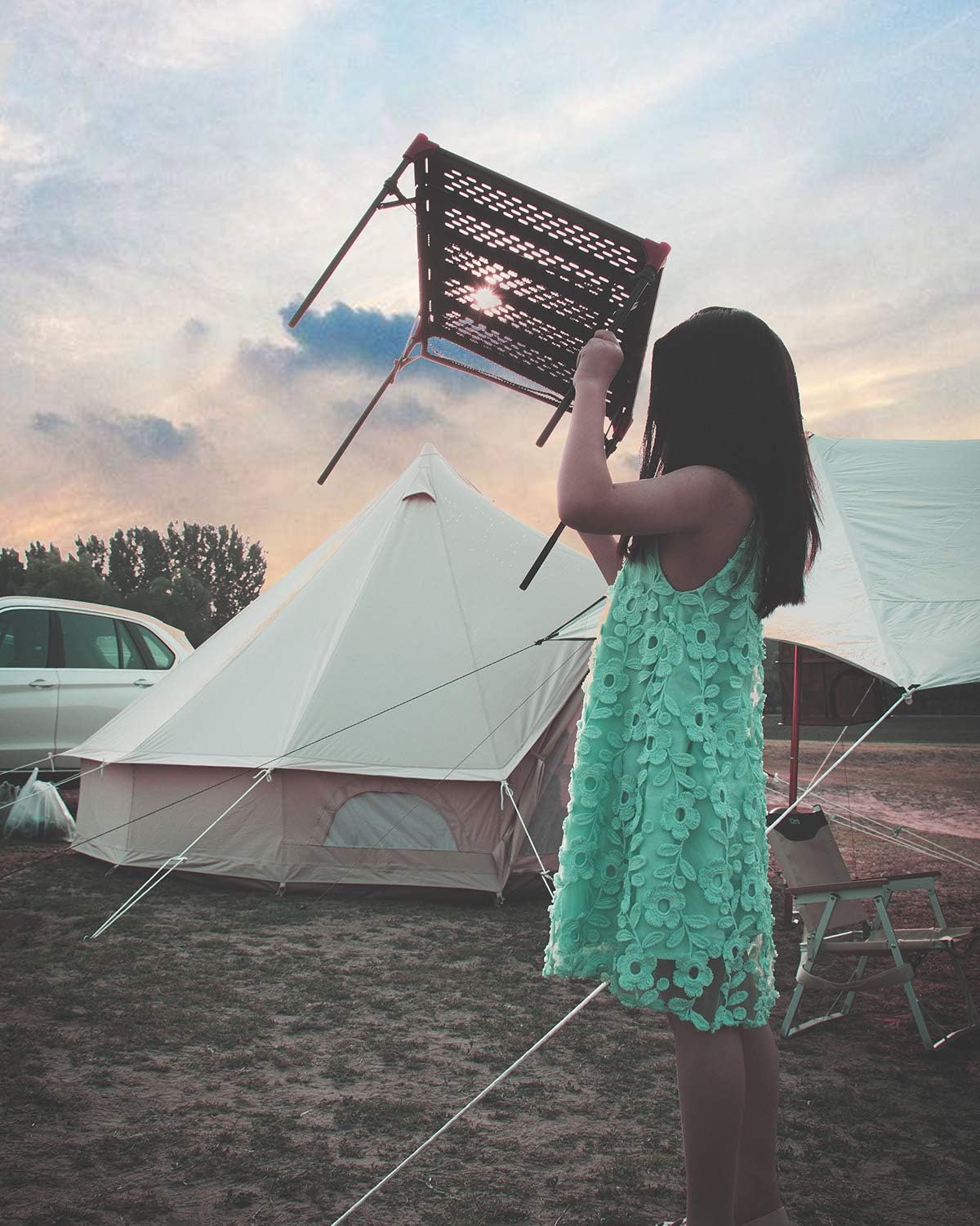 Mesa plegable extensible XL hueca camping playa concierto