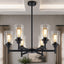 Candelabros negros 6 lámparas comedor vidrio