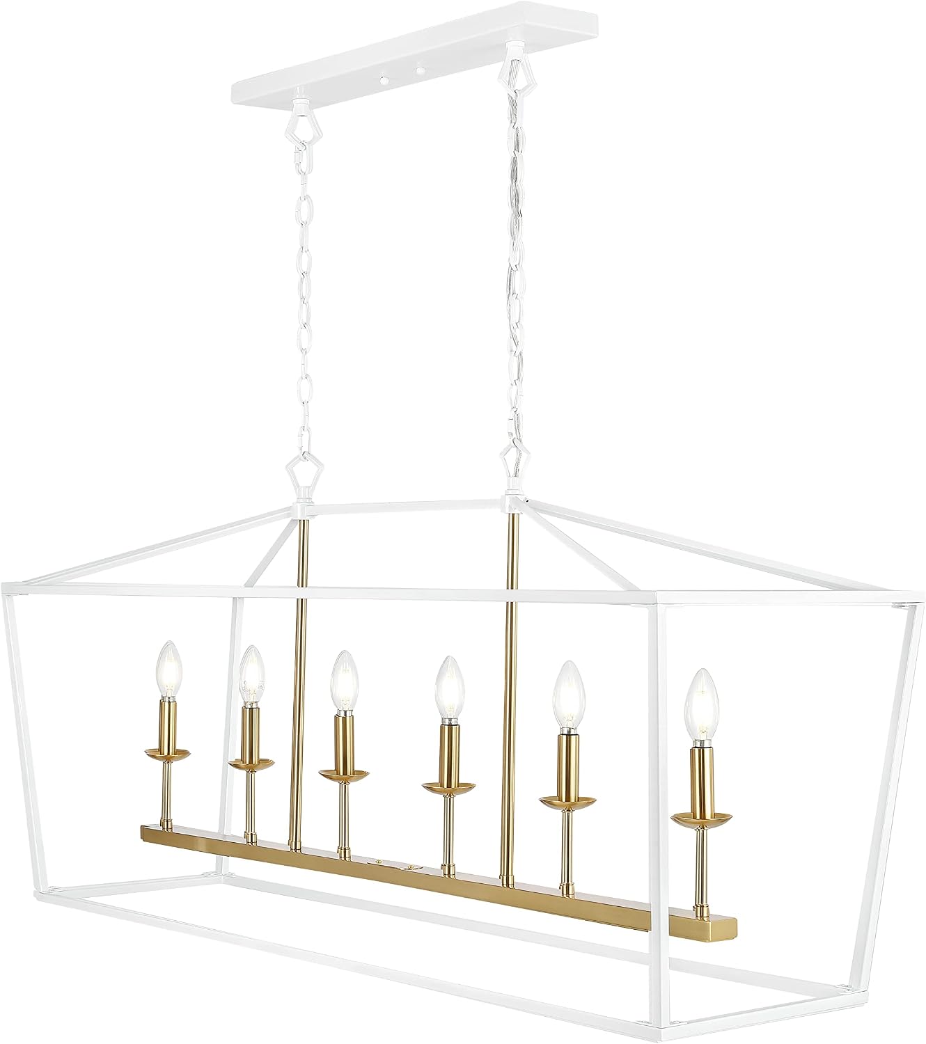 Lámpara colgante LED metal 49pulg 6 luces estilo granja
