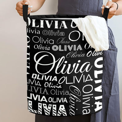 Cesta lavandería plegable con nombre asa dormitorio estilo 08