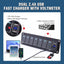 Panel interruptores marinos 12-24V aluminio USB dual 4.8A