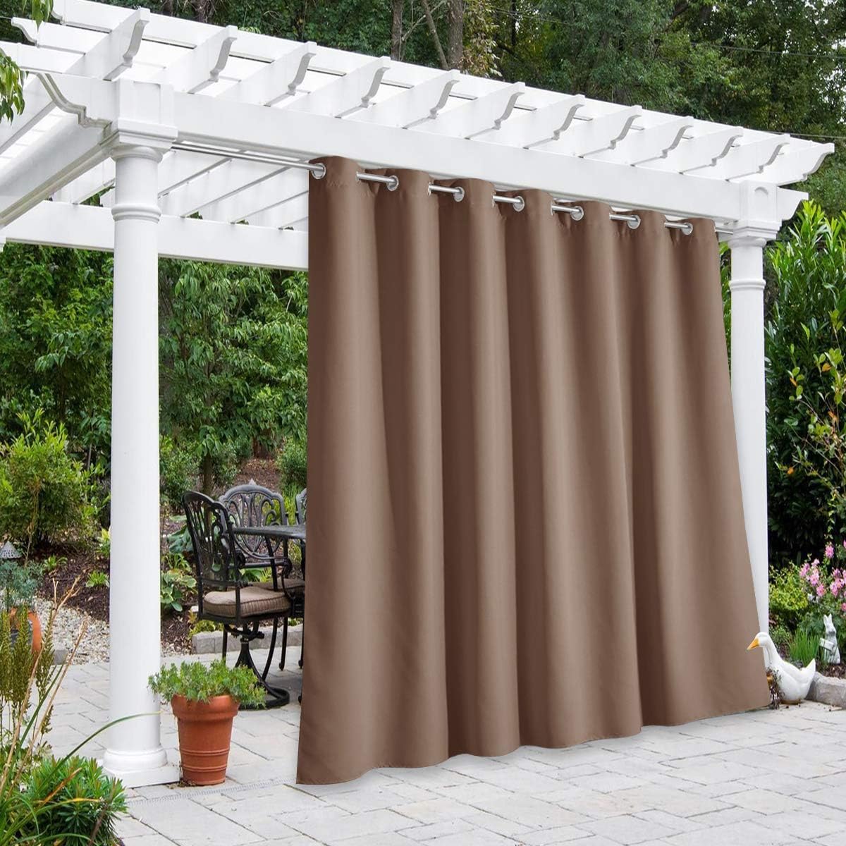 Cortinas blackout impermeables patios 100x84" bronceado