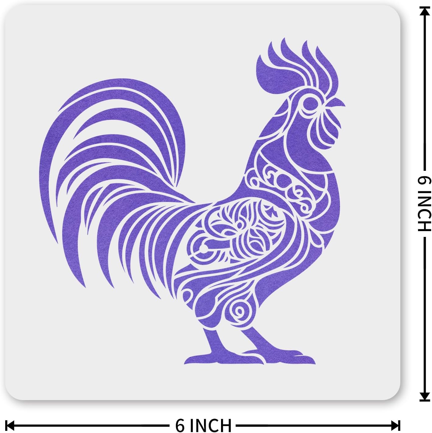 Plantilla bohemia gallo 6" reutiliz. para pintar