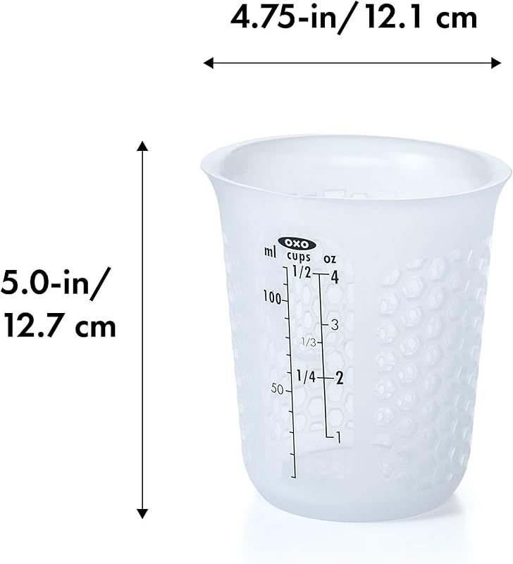 Taza medir silicón exprimir verter patrón Stay-Cool transparente