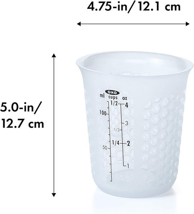 Taza medir silicón exprimir verter patrón Stay-Cool transparente