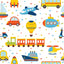 Papel tapiz dibujos animados coche tren avión 12x393"