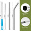 Pajitas acero inox 0.4pulg reutilizables 6 pzas con cepillo