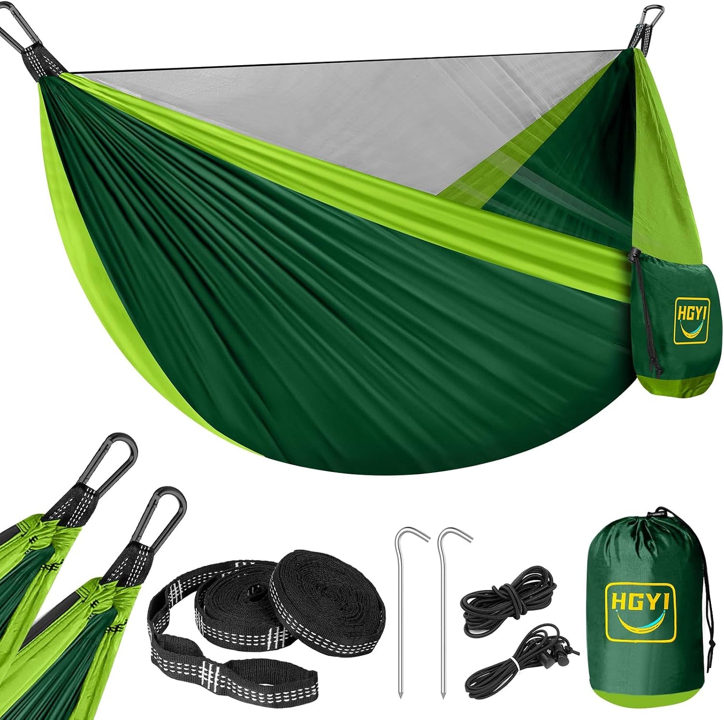 Hamaca camping con mosquitera doble 2 correas para árbol