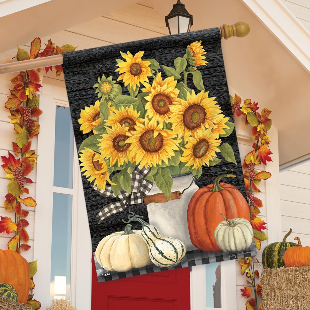 Bandera floral para casa otoño