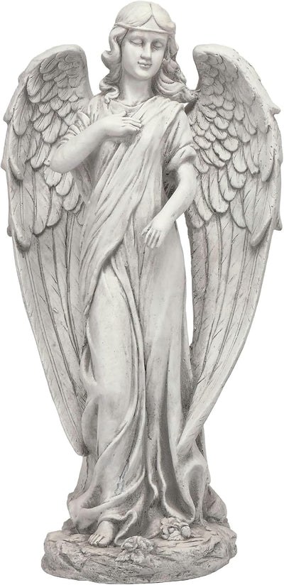 Estatua ángel arte jardín 79cm gris claro