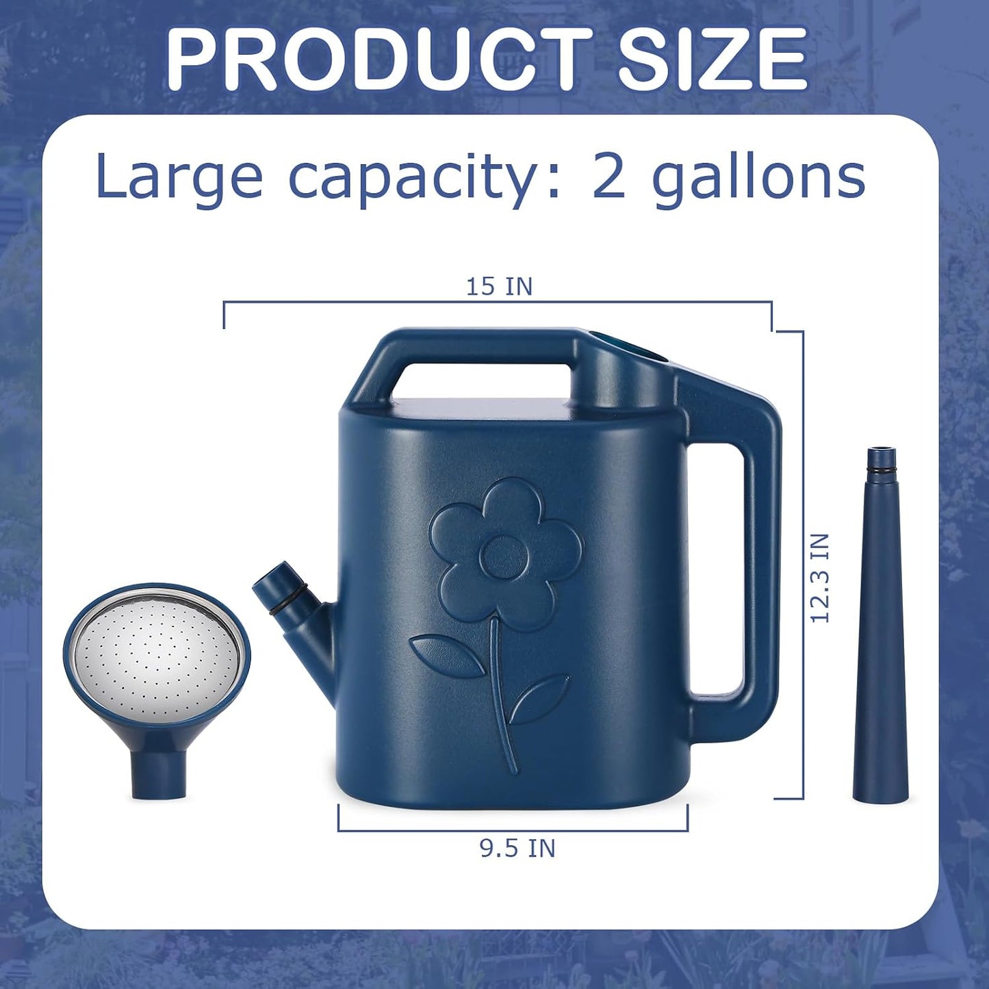 Regadera 2gal para plantas interior y exterior con pico largo