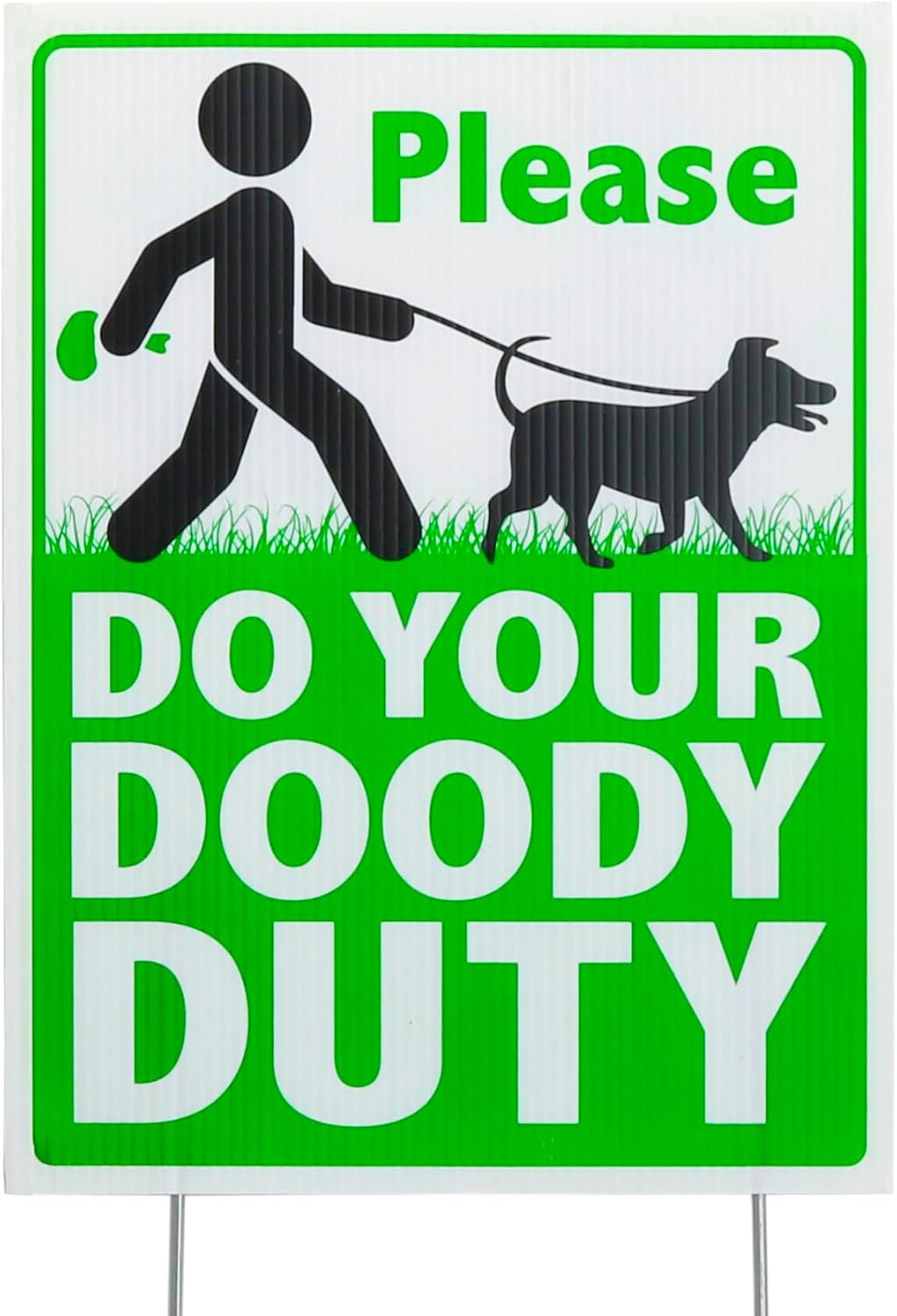 Cartel recogida de caca perro plástico corrugado estacas metal