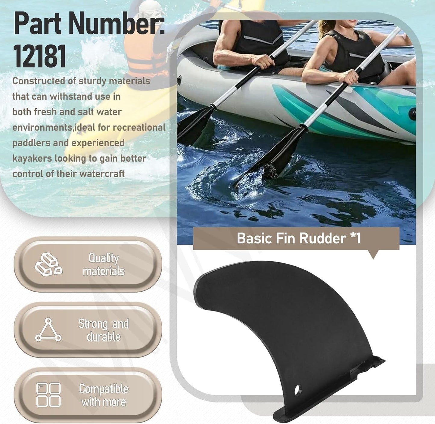 Fin de timón Skeg para kayak Intex Challenger K1 K2