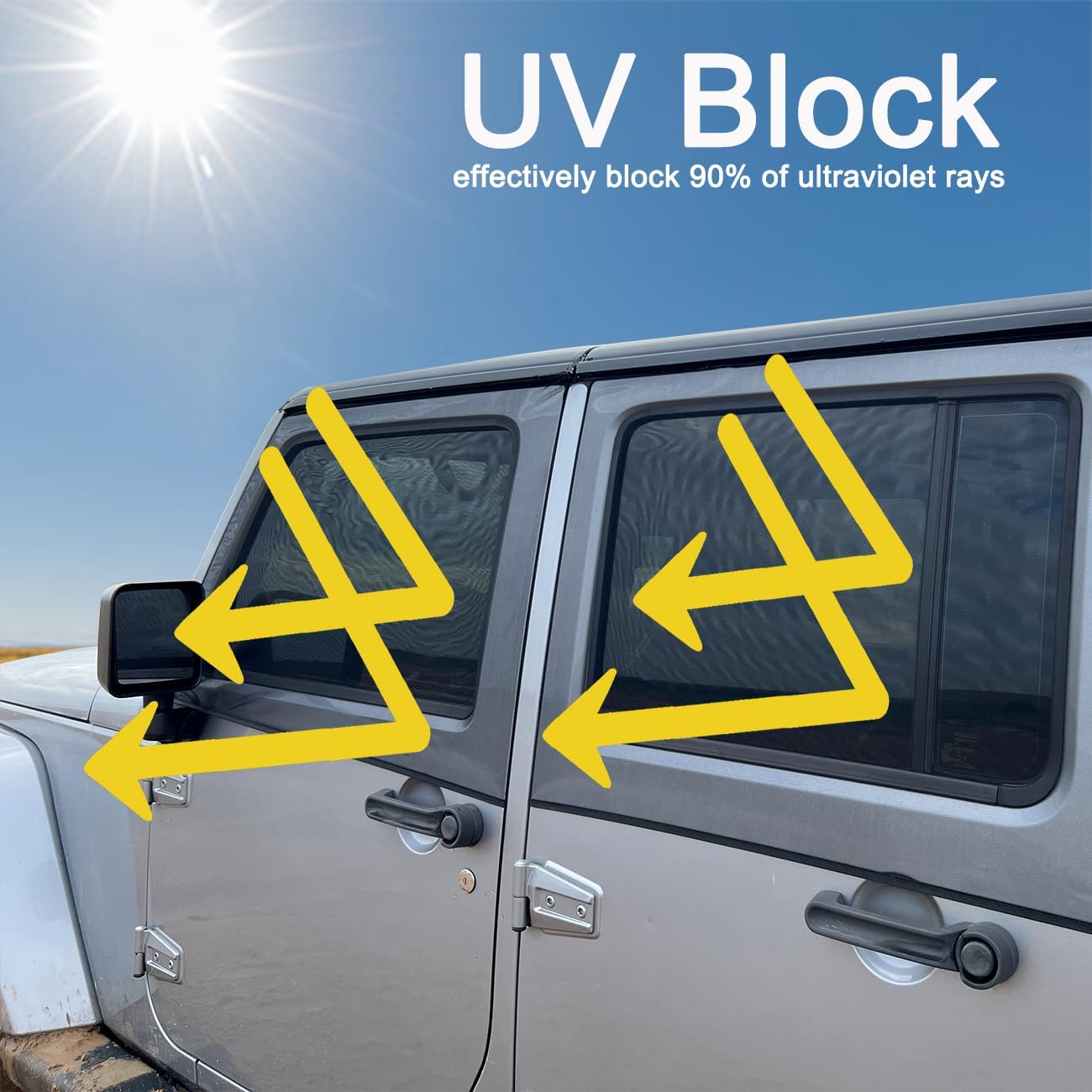 Parasol ventana Jeep malla transpirable comp TJ JK JL negro