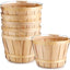 6 Cestas Redondas Madera 11x6.7" Asas Uso Interior Exterior
