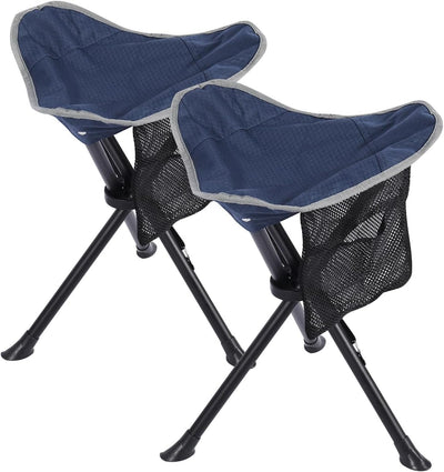 2 Sillas Trípode Plegables Camping Adultos Color Azul